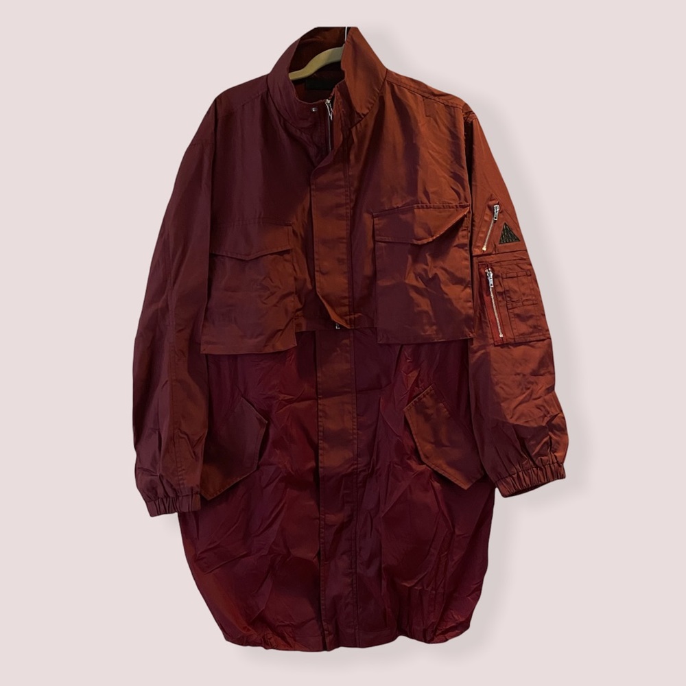 Lala anthony collection maroon windbreaker long jacket size M